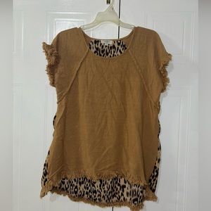 Dressy Brown/Cheetah Blouse